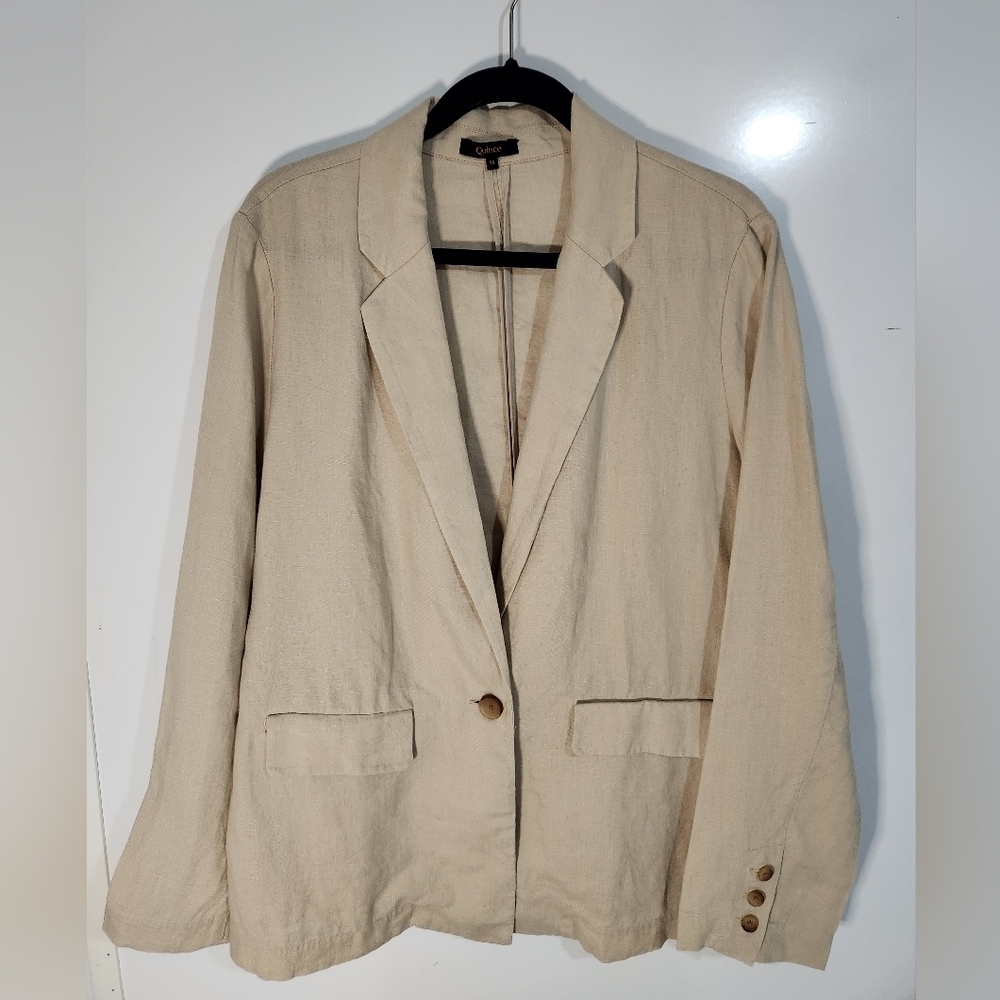 Quince European Linen Womens Blazer, Size Medium